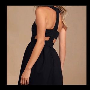 Lulu’s black cutout skater dress
